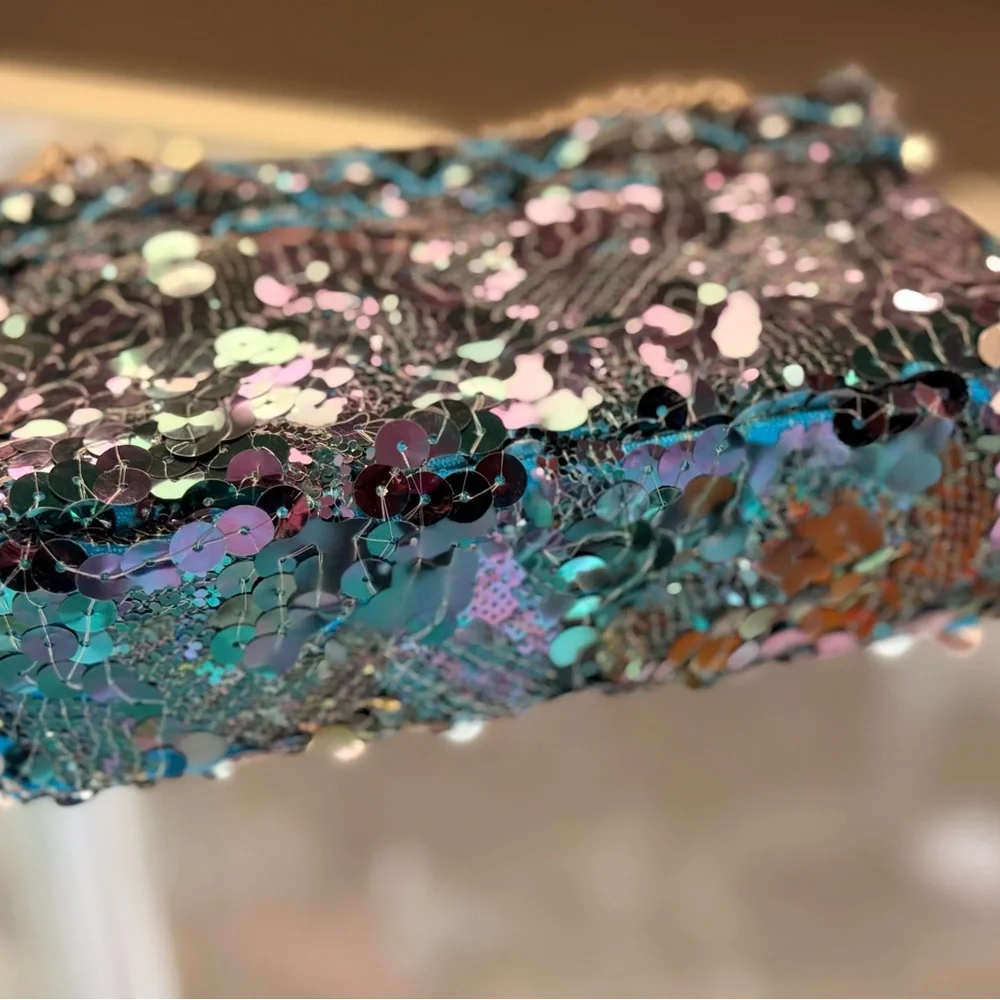 Pre Owned Kurt Geiger Blue and Pink Sequin Shoulder Bag - Picture 3 of 9